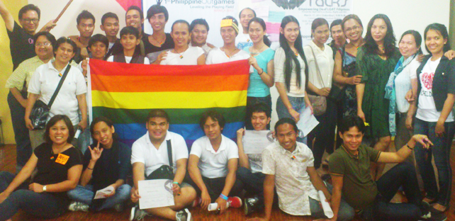 Pinoy Deaf Rainbow Inc. members gather in this file photo during Deaf Talks, a forum held by R-Rights with CHR and Outrage Magazine to help empower Deaf LGBT Filipinos.